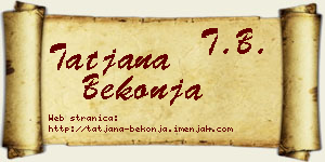 Tatjana Bekonja vizit kartica
